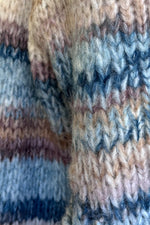 Chunky Knit Open Cardigan in Blue and Tan by Molly Bracken