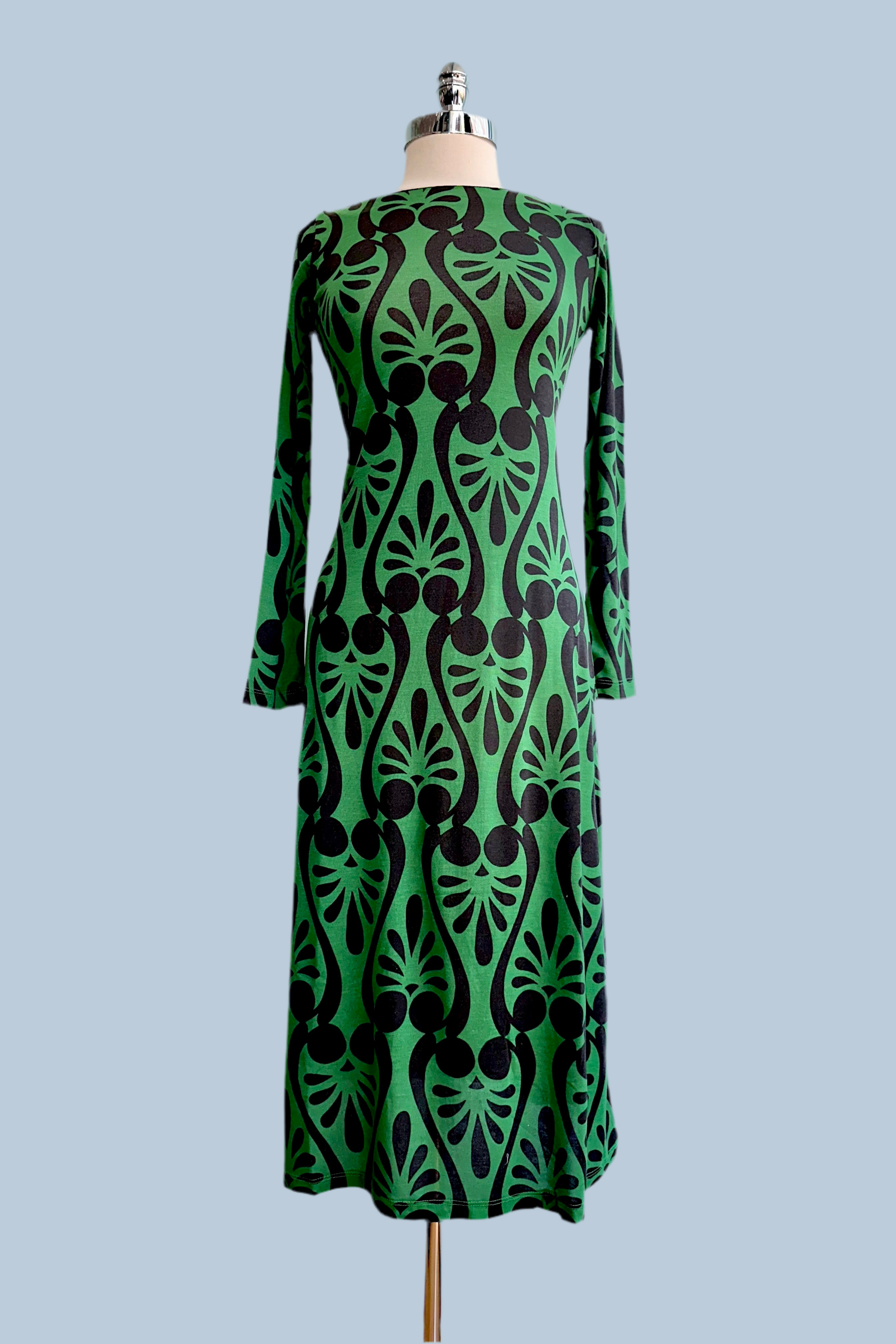 Black and Green Midi Knit Dress by Compania Fantastica Medium