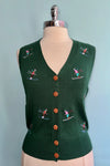 Green Ski Snow Button Up Vest by Banned