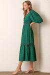 Evergreen Eyelet Midi Dress