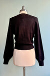 Black Spooky Cat Cropped Cardigan Sweater