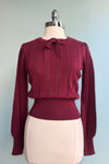 Angel Pointelle Knit Sweater in Burgundy by Banned