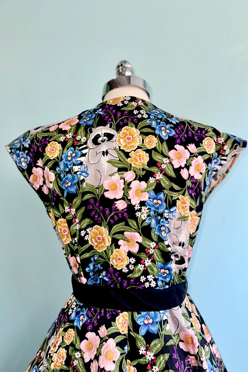 Raccoon and Floral Shirtdress