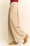 Jersey Wide Leg Pants in Mushroom