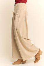 Jersey Wide Leg Pants in Mushroom