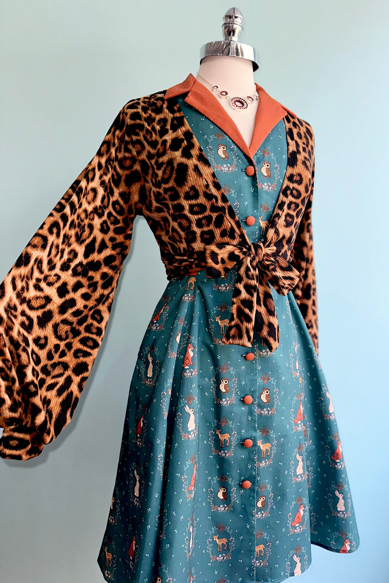 Forest Portrait Betty Lou Dress in Teal by Heart of Haute