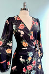 Floral Moth and Web Midi Wrap Dress by Voodoo Vixen