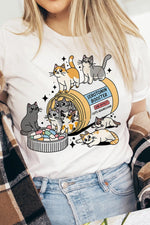 Serotonin Booster Cat T-Shirt in White