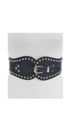 Studded Wide Belt in Black and Silver