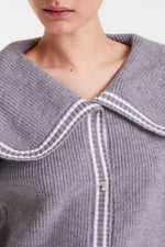 Grey Sailor Collar Cardigan Sweater by Compania Fantastica