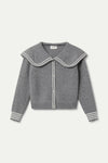 Grey Sailor Collar Cardigan Sweater by Compania Fantastica