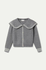 Grey Sailor Collar Cardigan Sweater by Compania Fantastica