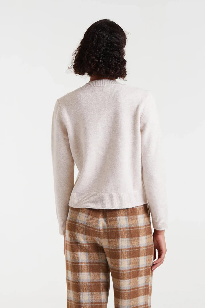 Ivory Cardigan Sweater with Multicolored Buttons by Compania Fantastica
