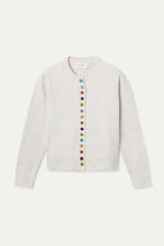 Ivory Cardigan Sweater with Multicolored Buttons by Compania Fantastica