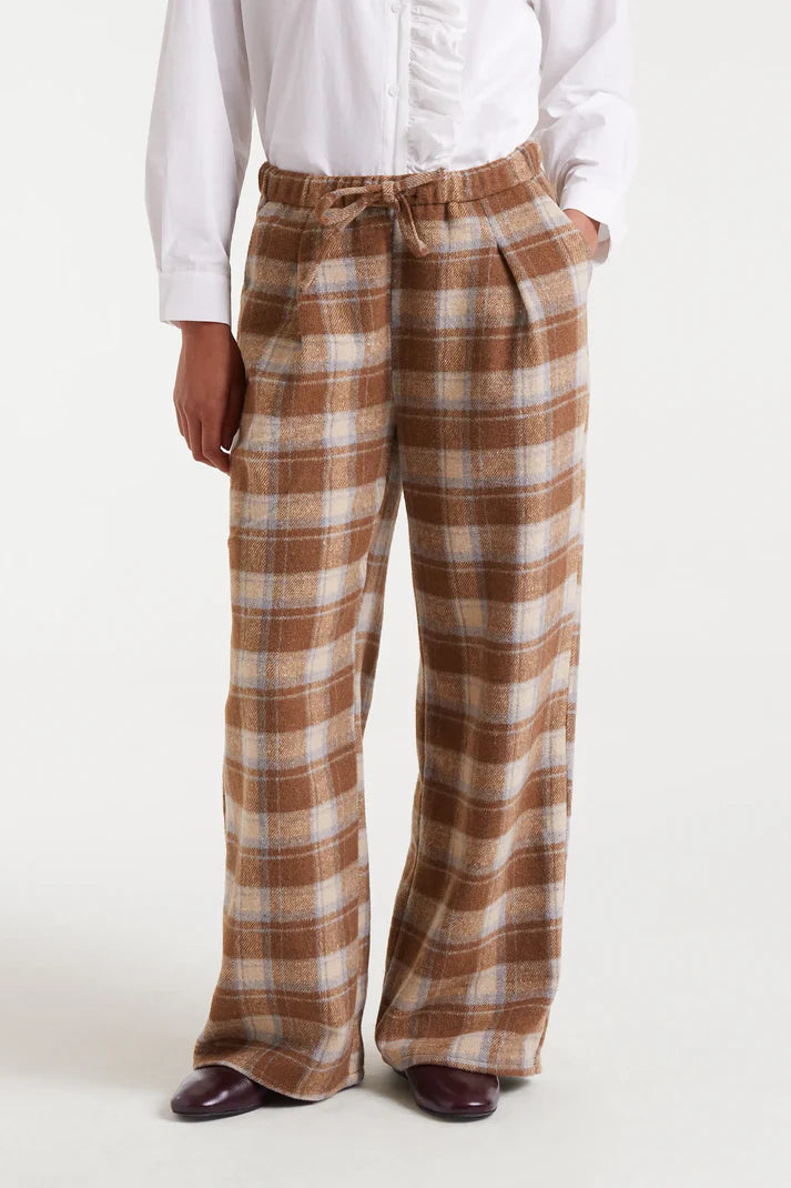 Beige Plaid Pants by Compania Fantastica