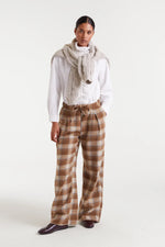 Beige Plaid Pants by Compania Fantastica