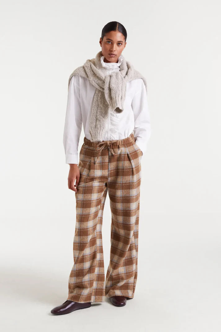 Beige Plaid Pants by Compania Fantastica