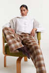 Beige Plaid Pants by Compania Fantastica