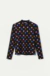 Long Sleeve Heart Jersey Top in Black by Compania Fantastica