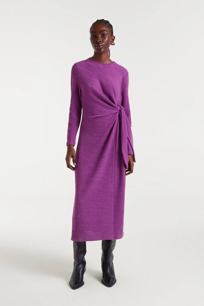 Magenta Tie Side Knit Dress by Compania Fantastica Medium Magenta Tie Side Knit Dress by Compania Fantastica Medium