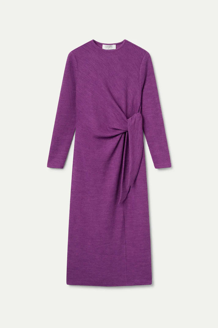 Magenta Tie Side Knit Dress by Compania Fantastica Medium Magenta Tie Side Knit Dress by Compania Fantastica Medium