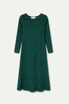 Green Ribbed Knit Midi Dress by Compania Fantastica