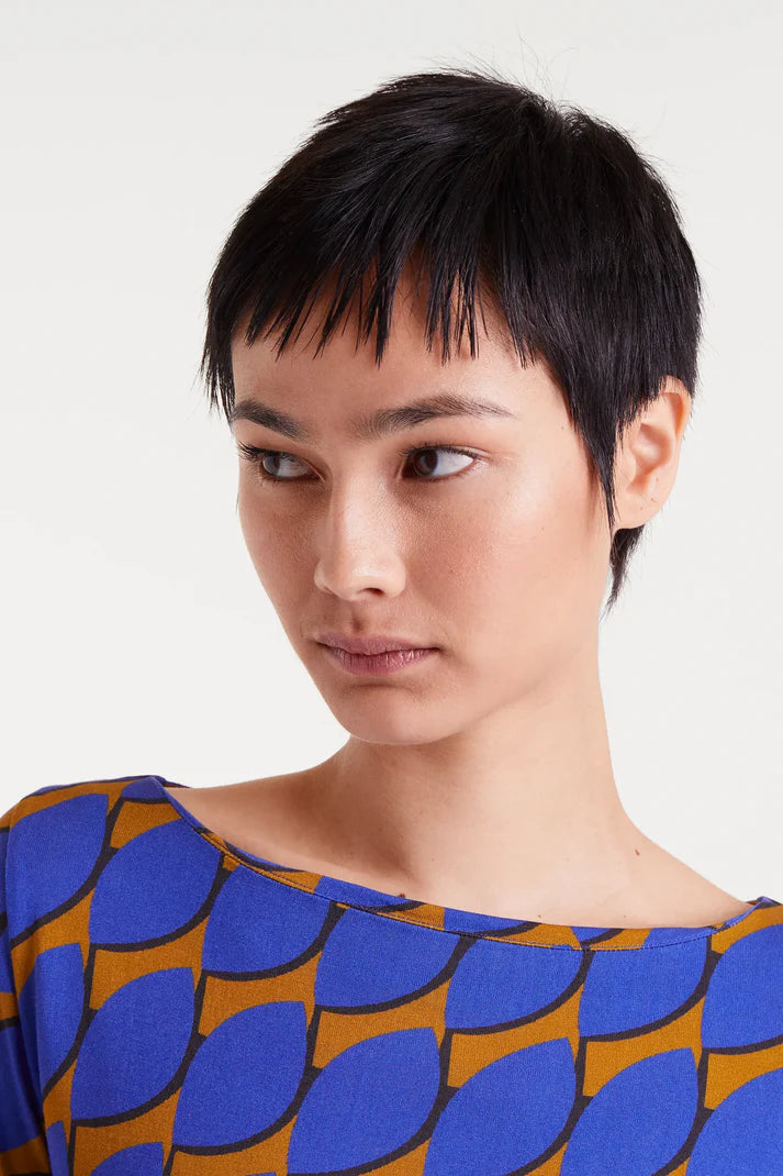 Blue Leaf Print T-Shirt by Compania Fantastica