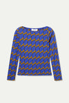 Blue Leaf Print T-Shirt by Compania Fantastica
