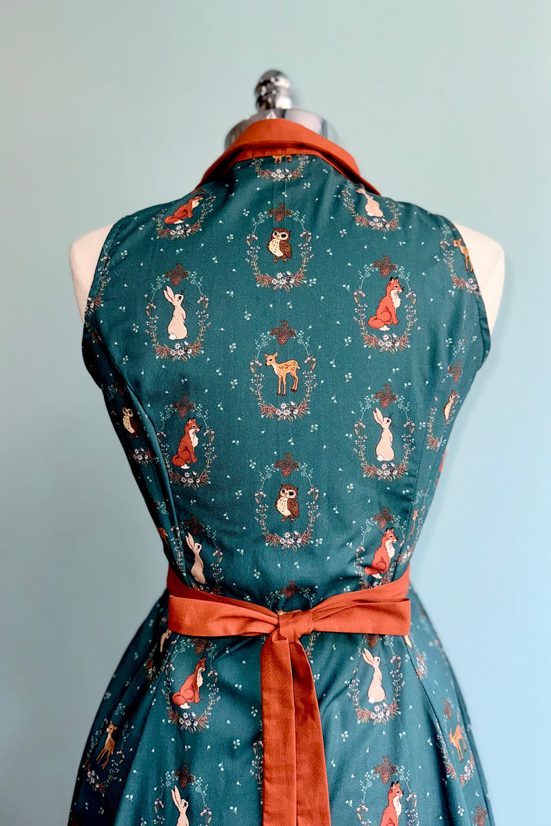 Forest Portrait Betty Lou Dress in Teal by Heart of Haute