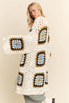 Granny Squares Long Open Cardigan