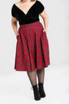 Red Plaid Irvine Circle Skirt by Hell Bunny