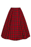 Red Plaid Irvine Circle Skirt by Hell Bunny