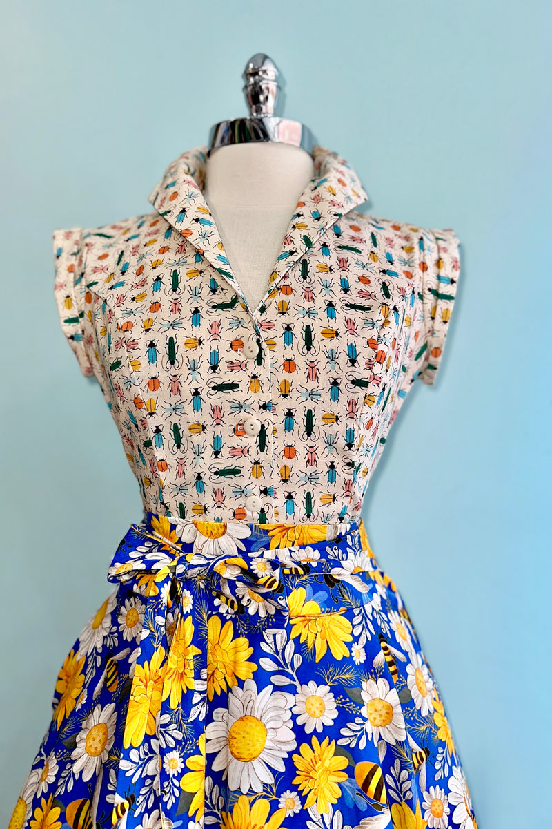 Daisies and Bees Clara Skirt by Miss Lulo