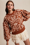 Heart Jacquard Knit Sweater in Butterscotch