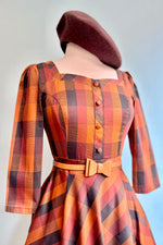 Autumn Rust Plaid Caitlin Dress by Hearts & Roses London