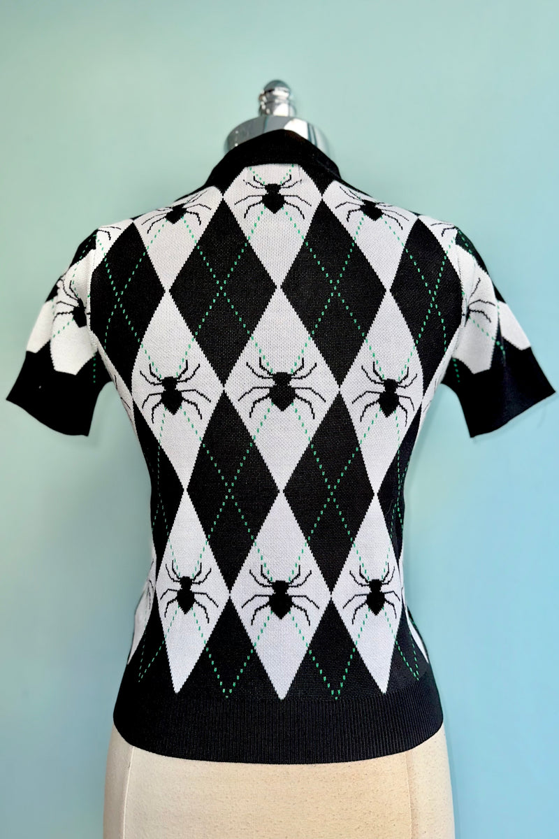 Natasha Spider Short Sleeve Sweater by Hell Bunny