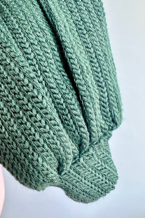 Green Knit Grace Full Sleeve Sweet Sweater by Heart of Haute