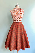 Pink Jack O' Lantern Bow Top by Retrolicious
