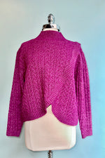 Magenta Mock Neck Criss Cross Front Sweater by Molly Bracken