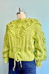 Lemongrass Tufted Dot Cable Knit Cardigan