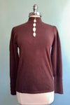 Chocolate Brown Keyhole Sweater by Molly Bracken
