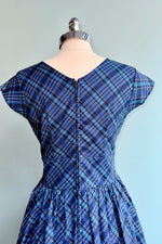 Blue Plaid Greta Dress by Retrolicious