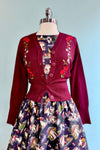 Nara Roses Cardigan in Burgundy by Banned