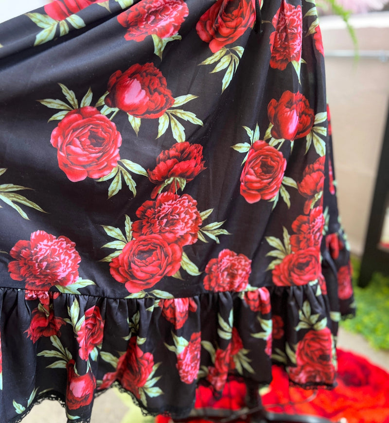 Heidi Dress in Red Floral by Wax Poetic