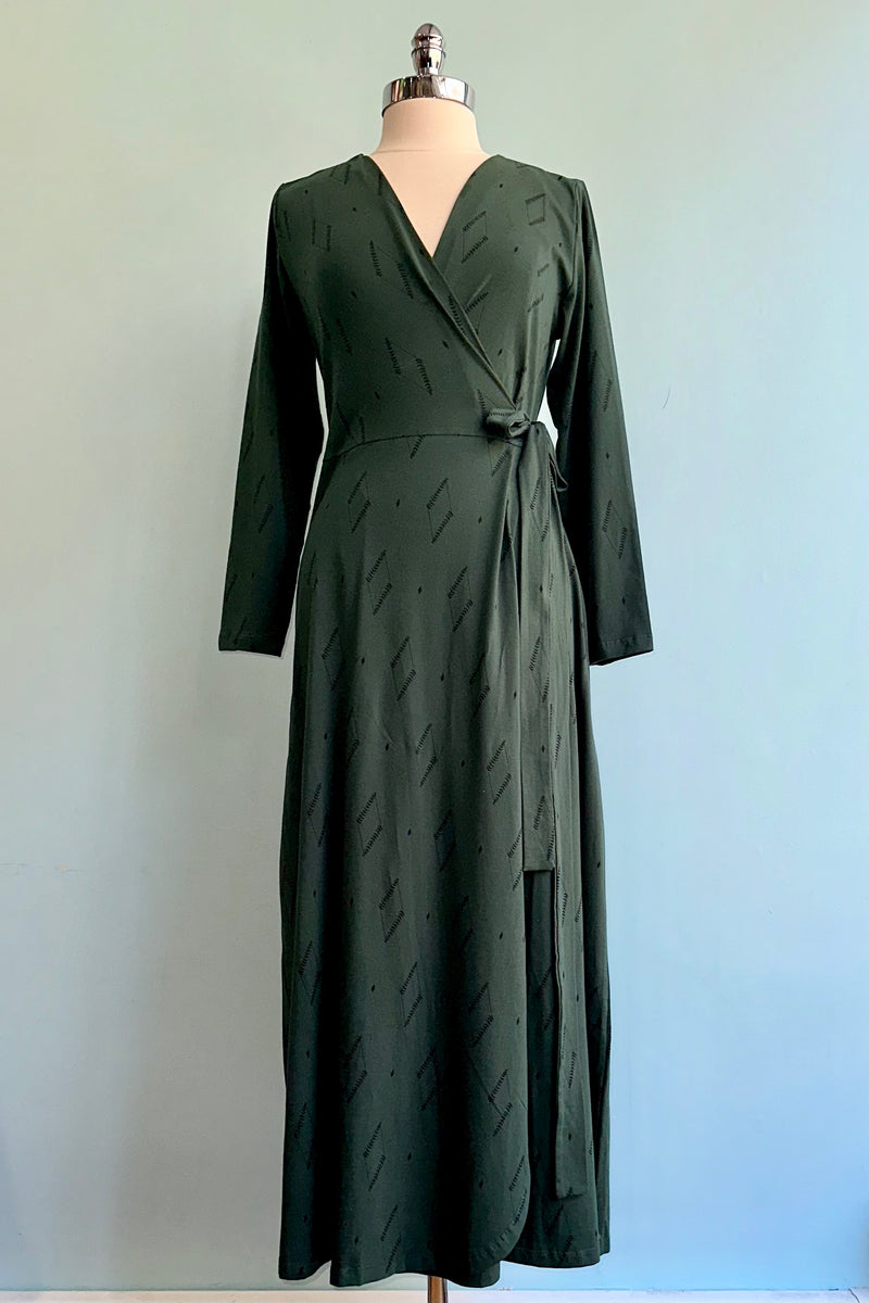 dark sage maxi dress Dark Sage Dress - Mermaid Maxi Dress - Floral Embroidered Dress