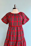 Red Plaid Serena Midi Dress