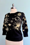 Black and Gold Celestial Pullover Sweater