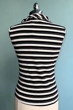 Navy and White Cowl Neck Tank Top