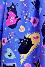 Purple Conversation Hearts and Black Cats Doris Skirt by Retrolicious