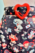 Midi Skirt in Valentines Kitties and Puppies by Voodoo Vixen